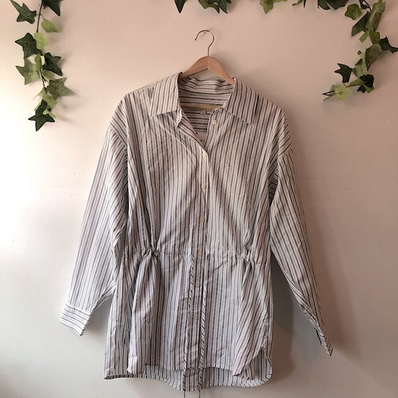 Loft Cotton & Modal Button Up Long Sleeve Tunic Blouse - Picture 3 of 11